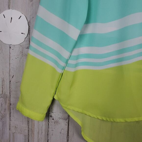 LC Lauren Conrad Striped Blouse Size Small - Picture 9 of 10